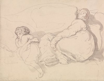 Two Sleeping Figures by Thomas Rowlandson